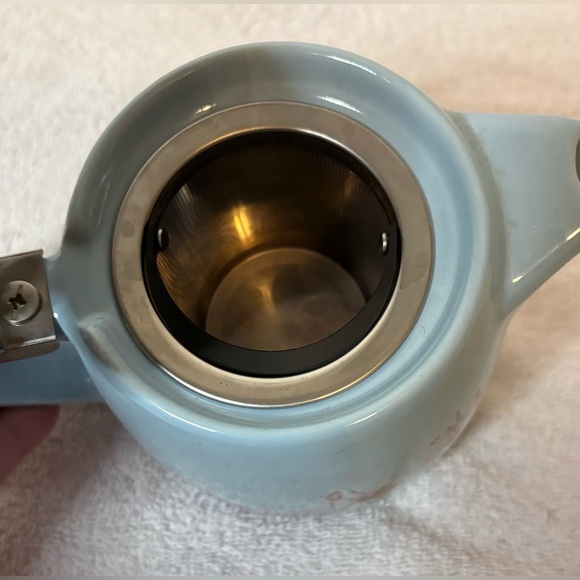 Alfred Ceramic & Stainless Steel Teapot Blue Cherry Blossoms - Picture 8 of 11